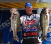 Randall Tharp got back in the game today with a 21-pound, 3-ounce catch that pushed him into third place with a two-day total of 31 pounds, 9 ounces.