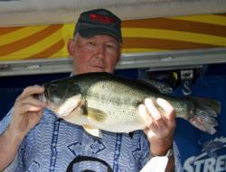 A well-placed Brush Hog yielded the heaviest co-angler bass for Skip Ibbotson.