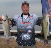 Pro Derek Hicks of Rocky Face, Ga., holds down the fourth place spot with a limit weighing 14 pounds, 9 ounces.