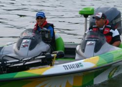 BP pro Shinichi Fukae is all smiles as he departs the Kentucky Lake Dam Marina.