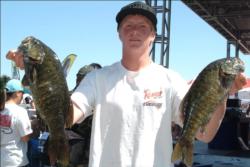 Co-angler Patrick Touey of Nipomo, Calif., used a three-day catch of 25 pounds, 7 ounces to grab second place overall at the FLW Series event on the Columbia River.