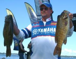 Pro leader Mark Hardin of Jasper, Ga., caught a five-bass limit Thursday weighing 22 pounds, 2 ounces.