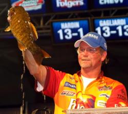 Pro Mark Hardin caught a 20-pound, 2-ounce sack Sunday and finished third overall.