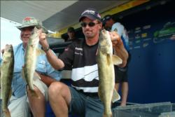 Jimmy Hughes of Oskosh, Wis. moved into second place on day two with a five-fish limit weighing 14 pounds, 11 ounces, bringing his two-day total to 26 pounds, 3 ounces.