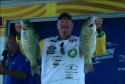 Chip Harrison of Bremen, Ind. dropped from second to third place on day two, but still is within striking distance of first place with 41 pounds, 1 ounce.