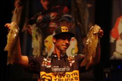 Michael Iaconelli netted fifth-place overall after the first day of Forrest Wood Cup competition in Pittsburgh.