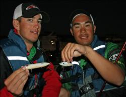 Alec Brassington and Christopher Wong of Sacramento State will thow topwaters and lipeless crankbaits today.