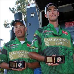 Sacramento State's Christopher Wong and Alec Brassington wished they would have had more time to fish their preferred tide stages.