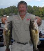 Pro Gary Krammes of Pottsville, Pa., is in second place with a five-bass limit weighing 12 pounds, 15 ounces.
