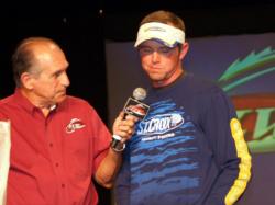 Toby Kvalevog is tied for fourth place after day one of the 2009 FLW Walleye Tour Championship.