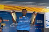 Undre Montgomery of Dunwoody, Ga., leads the Co-angler Division of Stren Series event on Lake Guntersville with a two-day total of 28 pounds, 12 ounces.
