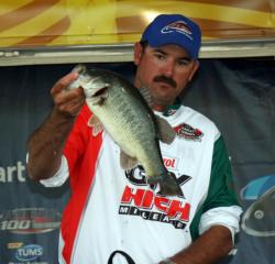 Finishing third, Jared Lintner fished a lipless crankbait, a swimbait and a buzzbait.