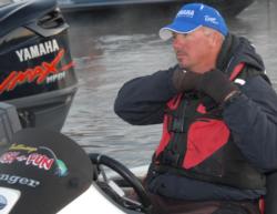 Stren Series Southeastern Division Angler of the Year Randall Tharp prepares for day one on Pickwick.