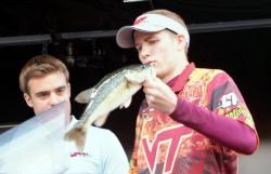 Virginia Tech anglers Caleb Brown and Ryan Slate caught four bass Saturday weighing 6 pounds, 4 ounces.