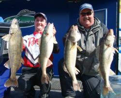 Pro Tom Keenan and co-angler Bruce Frevert caught a five-fish limit Saturday weighing 34 pounds, 15 ounces.