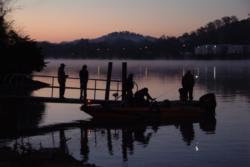 As dawn breaks, FLW College Fishing national championship contenders get ready for the day