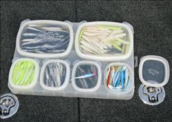 Scent can make a big difference in attracting walleye attention. Pro Tommy Scarliss keeps a selection of Berkley Gulp minnows in Berkley