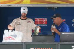 Co-angler leader James Keller is doing well for his first-time ever on Kentucky Lake. 