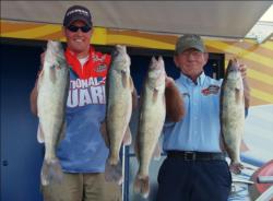 Pro Bill Shimota and co-angler Cal Van Cleve caught five walleyes Saturday weighing 35 pounds, 8 ounces.