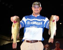 In third place is boater Brad Hallman of Norman, Okla., five bass, 13-6.