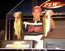 Leading the Co-angler Division on day two of the All-American is Brett Rudy of Burlington, Iowa, who has a two-day total of 15 pounds, 6 ounces.
