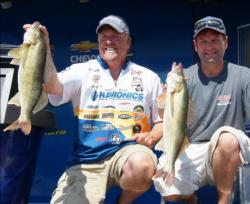 Pro Tommy Skarlis and co-angler Bryan Bayerkohler combined for a 15-pound, 3-ounce limit Friday.