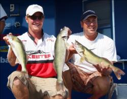 Pro Chad Schilling and co-angler Ted Kaminski caught five walleyes Friday that weighed 14 pounds, 4 ounces.