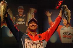 National Guard pro Brent Ehrler of Redlands, Calif., took over the lead in the 2010 Forrest Wood Cup with a three-day catch of 39 pounds, 3 ounces.