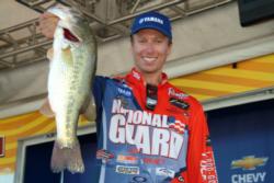 National Guard pro Brent Ehrler maintained his second-place position for a second day in a row thanks to a total two-day catch of 23 pounds, 2 ounces. 