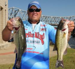 Michael Wooley of Collierville, Tenn., rose to the fourth place position with a 15-pound, 8-ounce catch today giving him a two-day total of 30 pounds, 10 ounces.