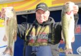 Steve Gregg of Florissant. Mo., is in second place in the Co-angler Division with a five-bass limit weighing 12 pounds, 13 ounces.