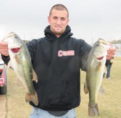 Andrew Luxon of Richmond, Ky., caught 11 pounds, 11 ounces on day two to maintain his lead with a two-day total of 25 pounds, 1 ounce.  