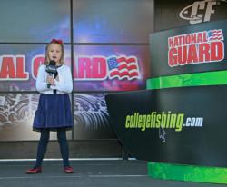 Six-year-old Morgan Eberly gave an amazing performance of the national anthem. Morgan