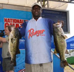 Aymon Wilcox caught 22-9 to finish day one in second place among the co-anglers.
