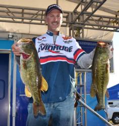 Fourth-place pro Andy Morgan caught a five-bass limit Friday weighing 30 pounds. 