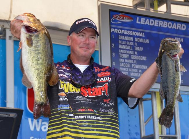 EverStart pro Randall Tharp finished the FLW Tour opener on Lake Okeechobee in second place with 102 pounds, 2 ounces.