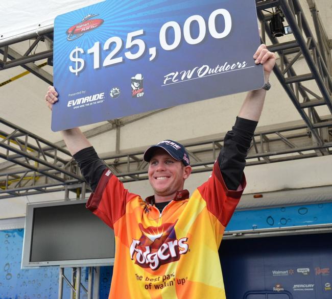 For winning the 2011 FLW Tour season opener, pro Brandon McMillan claimed $125,000.
