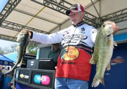 Stacey King rallied to fifth place after catching 18 pounds, 10 ounces Friday.