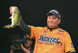 Third-place pro Ramie Colson Jr. holds up his kicker from day four on Lake Hartwell.