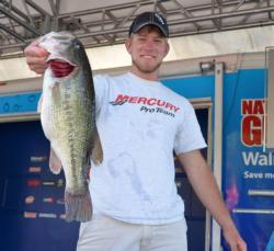 Keeton Blaylock leads the Co-angler Division with 18 pounds, 8 ounces.
