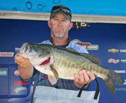 Second place pro Ben Byrd tempted his fish with a football head jig and then closed the deal with a dropshot.