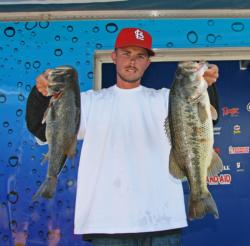 Co-angler leader Kyle Baker sacked up a limit weighing 16-13.