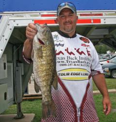 Sixth-place pro Ryan Lovelace caught a nice smallmouth that went nearly four pounds.