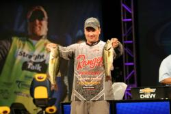 Fifth-place boater Mike Hicks targeted areas with bream beds.
