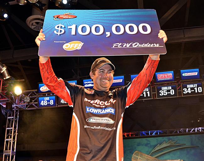 Pro John Cox picked up his first Tour win Saturday on the Red River after coming close in the past.