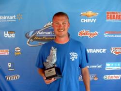 Timmy Gribbins of Lebanon, Ky., earned $1,493 as co-angler winner of the June 11 BFL Music City event.