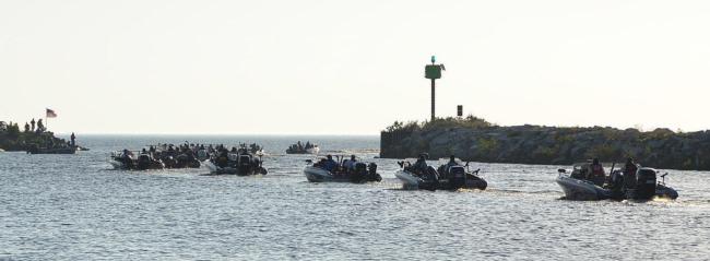 The field of 141 boats began taking off from Breakwater Park and Marina at 7 a.m.