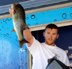 Chad Leblanc caught his day-three fish on a dropshot baited with a 6-inch roboworm in margarita mutilator.