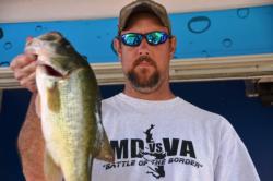 Robert Gerber of The Plains, Va., took over the number one spot from the back of the boat after landing a total catch of 14 pounds, 6 ounces.