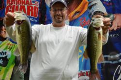 Terry Stevens of Sterling, Va., used a two-day catch of 27 pounds, 1 ounce to move up one place from yesterday and grab the overall lead in the Co-angler Division. 